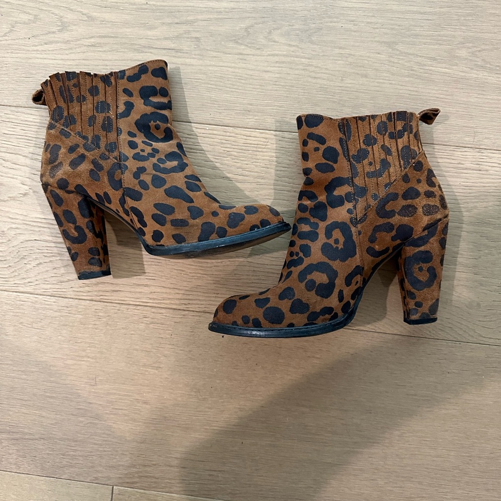 Zara heel booties cheetah leopard print